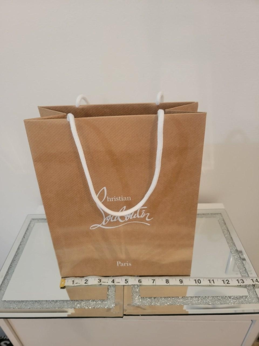 Christian Louboutin Brown Paper Tote with White Rope Handles